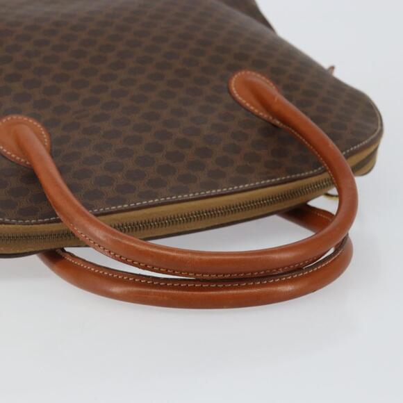 CELINE Macadam Canvas Hand Bag Pvc Leather Brown Gold - Picture 7 of 12